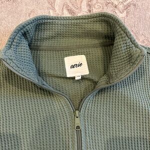 Aerie Long Sleeve Waffle Quarter Zip